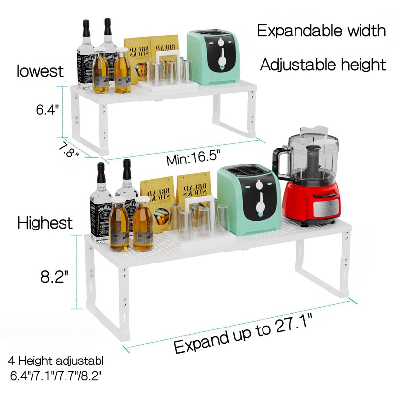 Zilvando Heavy-Duty Adjustable Metal Shelf Organizer - Expandable & Stackable