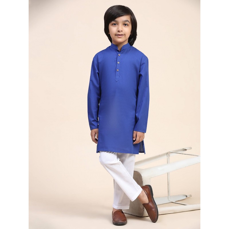 SKAVIJ Kids Soft Cotton Kurta Pajama Set for Boys Royal