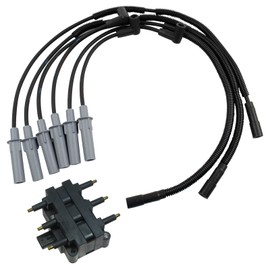TRQ Ignition Kit Ignition Coil Spark Plugs Wire Set Compatible with 2007-2011 Jeep Wrangler