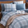 MaiRêve Plaid Full Comforter Sets, Light Blue Grid Farmhouse Bedding