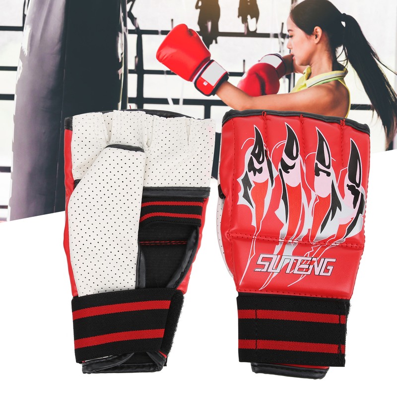 Pair Fight Gloves HalfFinger SweatProof with High Elastic Band for