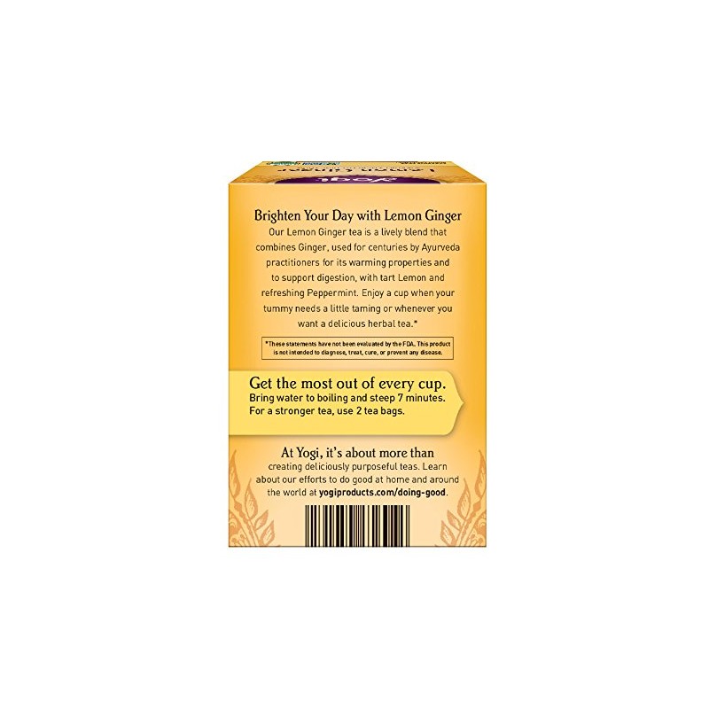 Yogi Tea, Lemon Ginger, 16 Count, Packaging May Vary