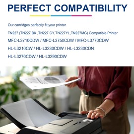 TN227BK,TN227C,TN227M,TN227Y High Yield Black,Cyan,Magenta and Yellow Toner Cartridge for Brother TN227 TN-227 HL-L3210CW HL-L3230CDW HL-L3290CDW MFC-L3710CW MFC-L3750CDW MFC-L3770CDW Printer