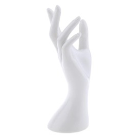 KESOTO Shop Window Decorative Hand Presentation Hand Jewellery Hand Jewellery Holder Hand (Female, 21.5 cm) as Ring, Bracelet, Gloves Display Holder Hand - White
