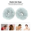 Mobestech 2pcs Faux Fur Ponytail Holders Elastic Hair Scrunchies for