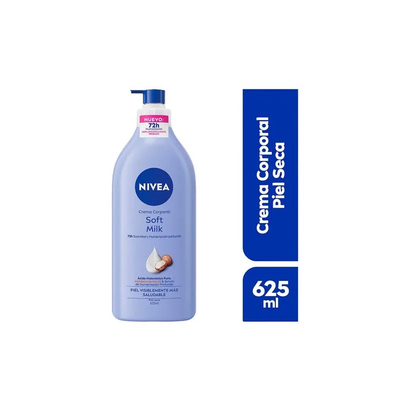 Crema Nivea Body Soft Milk 625ml Dosificador Unidad