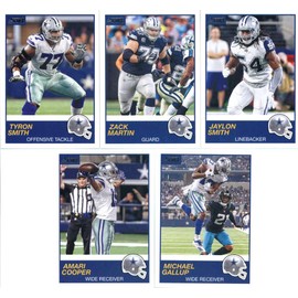2019 Panini Score Football Veteran Dallas Cowboys Team Set of 11 Cards: Dak Prescott(#162), Cole Beasley(#163), Ezekiel Elliott(#164), DeMarcus Lawrence(#165), Sean Lee(#166), Leighton Vander Esch(#167), Amari Cooper(#168), Michael Gallup(#169), Jaylon S