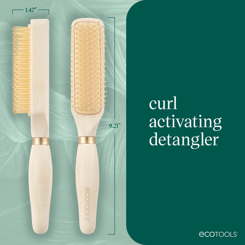EcoTools Curl Activating Detangler Hairbrush, Gently Detangle Wet Hair, Style,