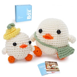 Crochet Kit for Beginners: Ducks Crochet Kit for Adults, Learn to Crochet, Include Easy to Use Yarn, Step-by-Step Video, Patterns, Thanksgiving Christmas Birthday Gift
