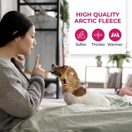 SSaYo Adjustable Dog Noise Cancelling Ear Muffs Noise Protection - Ear Wraps for Dogs - Snoods Dog Headband Ear Covers for Anxiety Relief (Fur Ball Ears, Brown, Small)