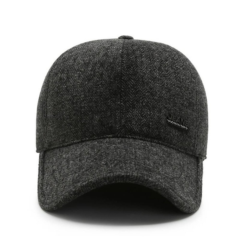 Moonlove Men's Cap with Earmuffs, Baseball Cap, Winter Hat, Thick,
