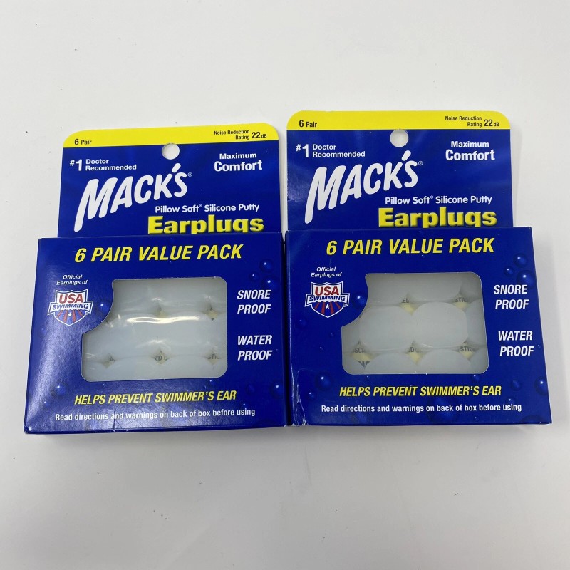 Mack's Pillow Soft Silicone Earplug Noise Reduction Snore Proof 6
