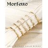 Morfetto 6PCS Stackable Gold Rings for Women,Non Tarnish Stacking Cubic