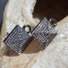 Cascade Jewelry Avant Garde Gunmetal Black Egyptian Pyramid Dotted Earring