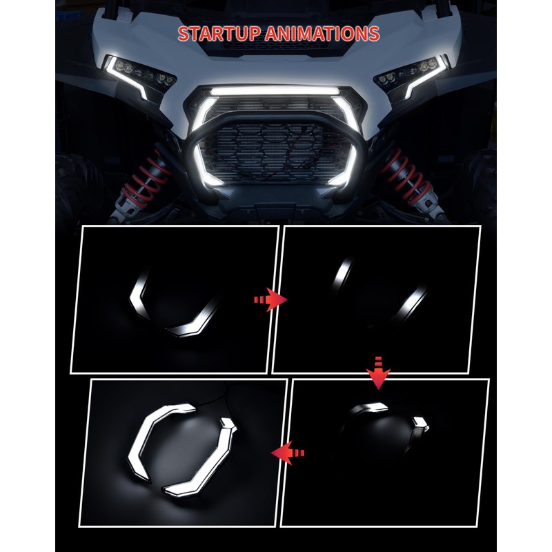 SLORIMOD LED Grille Accent Fang Lights for Polaris RZR XP