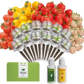 inbloom Fruit Seed Pod Kit for for AeroGarden, Ahopegarden Hydroponics Growing System, 12-Pods (350 Seeds+, Include Red Cherry Tomato, Golden Cherry Tomato, White Strawberry, and Red Strawberry)