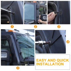 YNEI 2pcs Fits 03-09 Hummer H2 A-Pillar LED Light Bar Mount Bracket Spotlight Holder