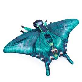 Tiny Heart Green Belt Dying Plush Animal, Simulation Dovetail Butterfly Plush Toy, Realistic Green Butterfly Plush Home Decoration Toy, Suitable for Boys and Girls 10.6 Inches