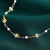 Bohemian Daisy Flowers Anklet for Women,Adjustable Layered Beach Foot Chain
