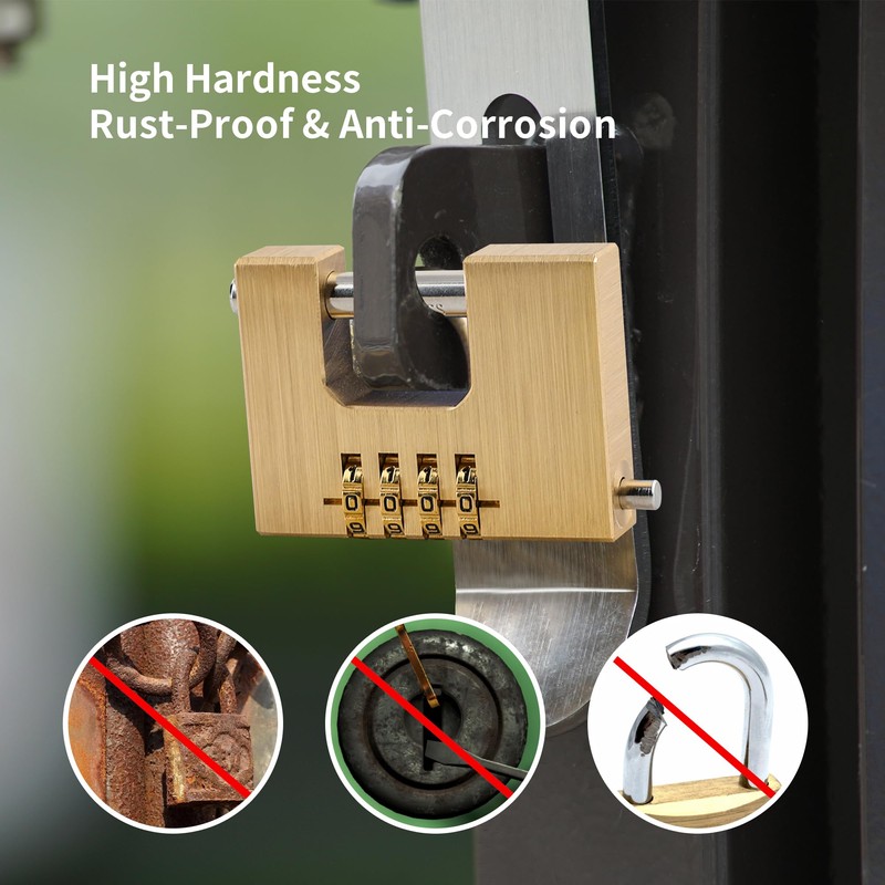 YKUKIZEE 62 mm Combination Padlock with Code, High Security Shipping