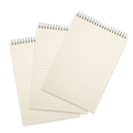 Spiral Notebooks Steno Pads Wirebound Memo Notepads, Moisture Resistant PP Cover, B5 Size, 7.1" x 10.5", 3 Pads/Pack, 68 Sheets/Pad(Wide Rule)