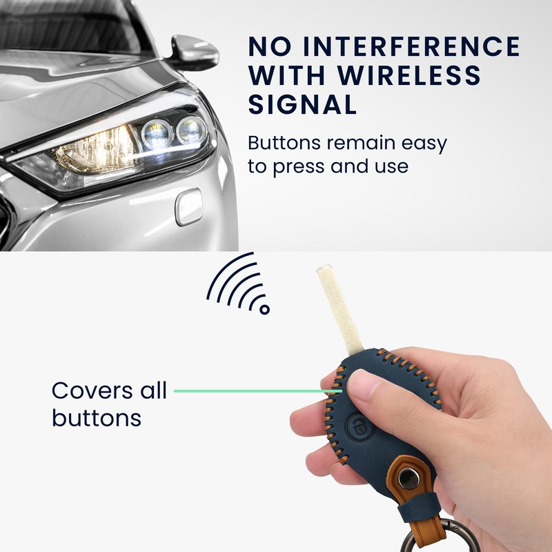 kwmobile Car Key Faux Leather Case Compatible with Smart 3-Button