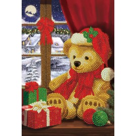 Crystal Art Notebook - Festive Teddy - Create a Sparkling Notebook Cover Using Crystals - for Ages 8 and up