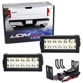 iJDMTOY Rear Bumper Mount Searchlight Reverse LED Light Bars Compatible With 2015-20 Ford F150, 17-20 Raptor, Includes (2) 36W High Power LED Lightbars, Bumper Mount Brackets & On-Off Switch Wiring