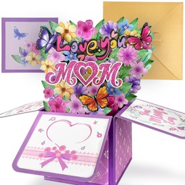 Tarjeta de Felicitación de Flores en 3D, Tarjeta de Día de la Madre con Ramo de Flores Pop-Up - Tarjeta de Felicitación Divertida y Conmovedora para Mamá, Regalo Perfecto para el Día de la Madre, regalo de cumpleaños (mam -flores)