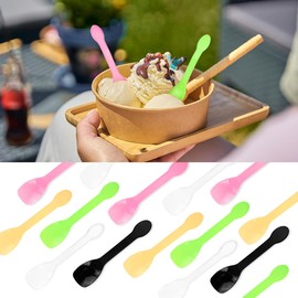 100PCS Tasting Spoons Ice Cream Dessert Taster Spoons Plastic Mini Spoons Disposable Dessert Spoons for Miniature Dessert Cups, Sampling, Small Catering Supplies, Tasting Party (Multi Color)