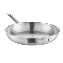 Soro Essentials- 14” Stainless Steel Frying Pan with Tri-Ply Encapsulated Base Bottom and Helper Handle- Fry Pan Skillet Egg Pan Omelet Pan Perfect for Searing and Sautéing Induction Ready