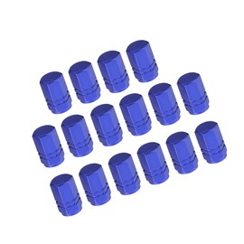 Partuto Universal Car Tire Valve Stem Caps, Aluminum Alloy, Blue, 16pcs Replacement