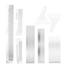 YWNYT 8pcs 5D Diamond Painting Ruler with Diamond Painting Fix Tools Stainless Steel DIY Drawing Ruler Diamond Mesh Ruler Dot Painting Tool 216 400 520 599 699 800 Blank Grids for DIY Art Crafts
