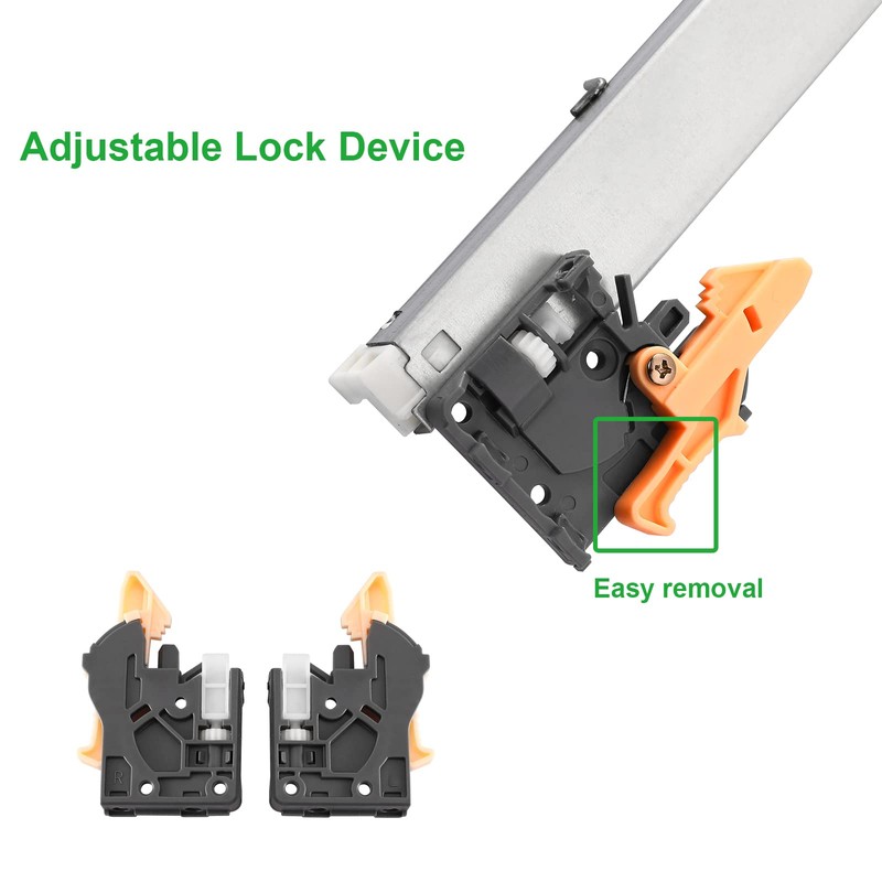 6 Pair 16 Inch Undermount Soft Close Drawer Slides,Bottom Mount