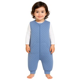 BAREMINE Toddler Sleep Sack with Feet - 1.0 TOG Baby Wearable Blanket for Walkers - Sleeping Bag (Ocean, 2T-3T) Warm Sleep Sacks, All Season, 2-Way Zipper - Wearable Blankets for Kids, 100% Cotton
