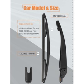 Rear Windshield Wiper Arm Blade, for 08-12 Ford Escape/Flex, 10-16 Lincoln MKT - Factory OE Style 8L8Z-17528-C
