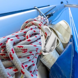 Marine Grade Stainless Steel Spring Hook Snap Fastening Rope Boat Sail Tug Ship Marine Hardware Boat Accessories (Silver)