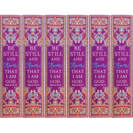Psalm 46:10 - Bookmark-Purple, Be Still and Know That I am God, Traditional Turkish Cloth Carpet Woven Bookmark
