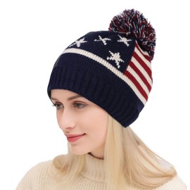 Knitted Hats Beanie Hats Bobble Pom Pom Hats Winter Hats Stretch Skull Cap Knit Cap with Curls Warm Wool Hats Crochet Caps Soft Skin-friendly for Lady Women Girls Men Unisex Indoor Outdoor