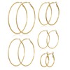 Fashion Trendy 5-Pair Large Gold Hoop Earrings for Women Stainless