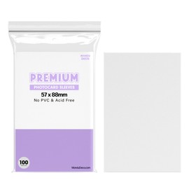 Mandu Deco Kpop Photocard Sleeves Clear Polypropylene Card Protector for Albums Photocards, PVC Free and Acid Free, 100 Sleeves per Pack (57x88mm)