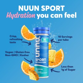 Nuun Nuun Sport Electrolyte Tablets with Magnesium, Calcium, Potassium, Chloride & Sodium, Gluten Free & Vegan, Mixed Flavors, 4 Pack (40 Servings Total)