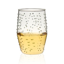 Libbey Prologue Nymph Handmade Dot Tumbler Glasses, Sea Foam, Set of 4