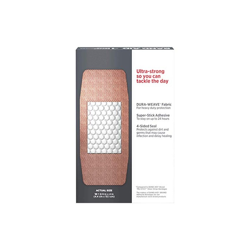 BAND-AID® Brand TOUGH STRIPS® Bandages XL, 10 Count