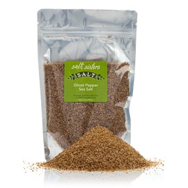 s.a.l.t. sisters Ghost Pepper Sea Salt | All-Natural, Gluten Free, MSG Free, Non-GMO | Easily Dissolvable Naga Jolokia Infused Coarse Sea Salt | Versatile Salt for Meat, Fish, Vegetables| 1lb
