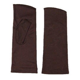 Blocks 99% of UV Rays! Cool Touch, UV Protection, Soy Fiber Short Gloves, Fingerless, No Direct Touch Door Knobs, Contact Prevention, Washable, Moisturizing, Black, Gray, White, Brown, brown (french toast 19-1012tcx), Free Size