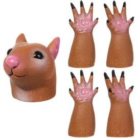 5 Set Squirrel Finger Hand Puppet, Hand Squirrel Finger, Squirrel Finger Hand Puppet, Finger Doll Props Animal Finger Puppet Gift