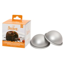 Decora 0062952 Cf 10 Stampi Mezza Sfera In Alluminio Anodizzato Ø 7 X H 3,5 Cm