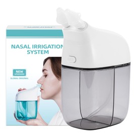 SEMIOEN SEMIOEN Nasal Irrigation System, Nasal Rinse Machine, Sinus Rinse Machine, Sinus Cleaner Machine with Water Tank & Waste Collection Tank - Nose Cleaner for Sinus,Sinus Adult,Allergy Relief - Grey