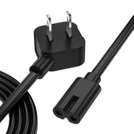 AGVEE 5ft TV Power Cord Replacement for TCL Roku Insignia Smart LED LCD HD TV, 90 Degree ETL Listed 18AWG 2-Prong AC Power Cable, Black